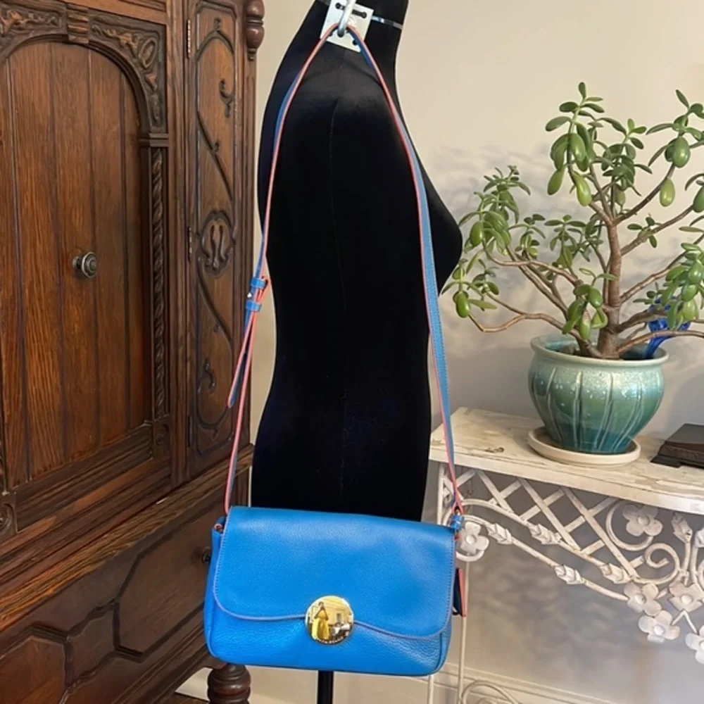 Isaac Mizrahi Live! | Blue‎ Whitney Pebble Leather Crossbody Bag
